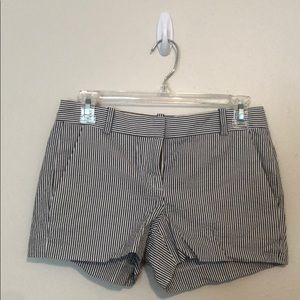 JCrew Gray and white striped shorts